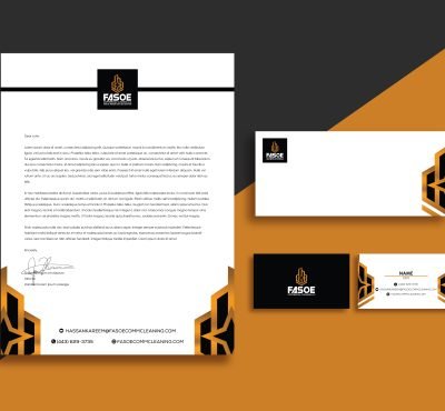 Stationary Design of a Brand (letterhead, business card, business letter envelope)