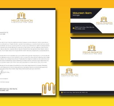 Stationery Design of a company with yellow background and application form with clipboard and other branding things