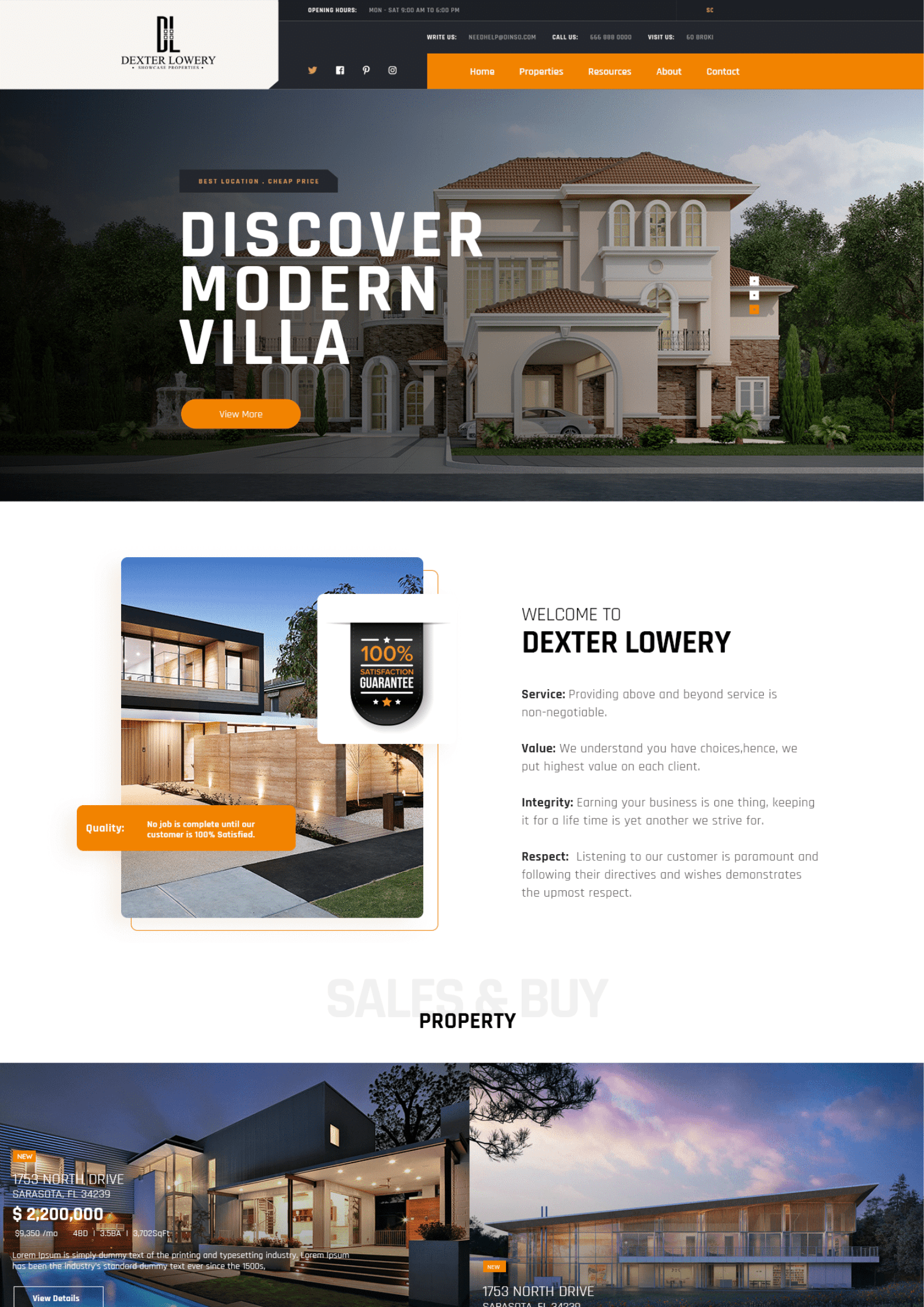 Real Estate website Landing page