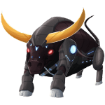 Robotic dog with horns character